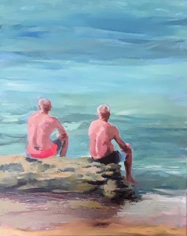 Print of Figurative Beach Paintings by Lynne Fitzpatrick