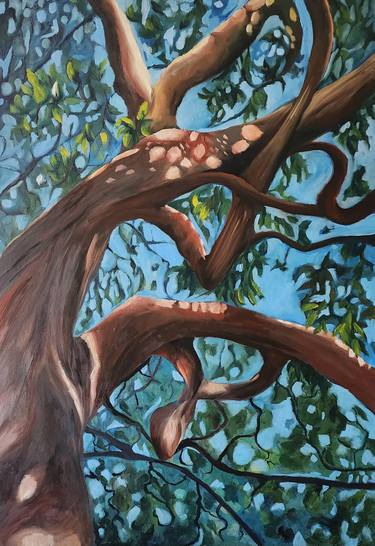 Original Art Deco Tree Painting by yasemin enginel