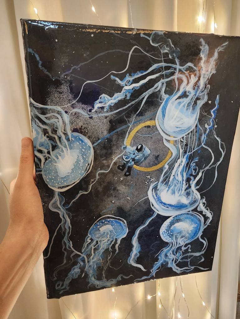 Original Outer Space Painting by yasemin enginel