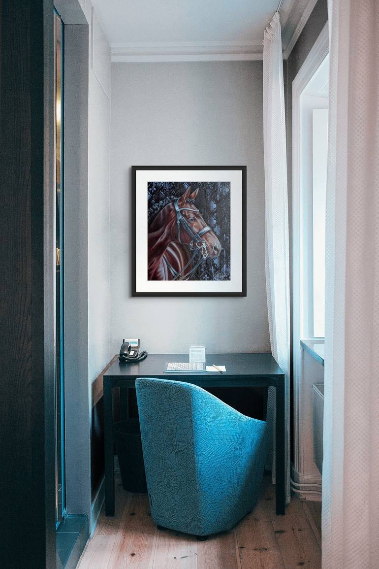 Original Folk Horse Painting by Flora Romanovskaya