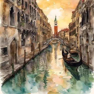 Venice Canal in Watercolor thumb