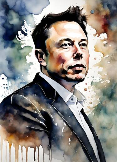 Elon Musk Portrait Splash Art thumb