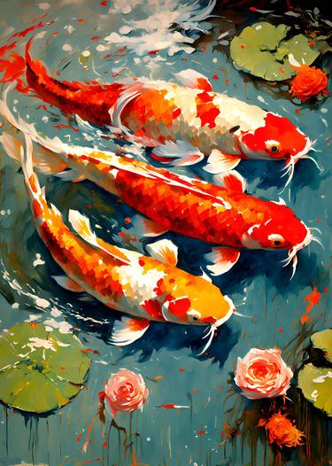 Koi Fish in A Pond thumb