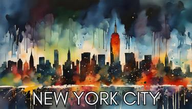 New York City Cityscape Silhouette thumb