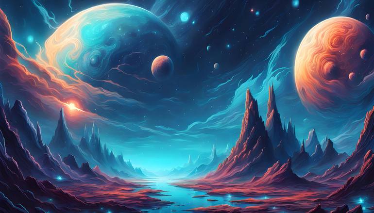 Print of Conceptual Outer Space Digital by Mankdhani Mankdhani