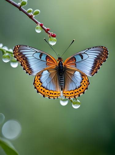 The Delicate Dance of a Dew-Kissed Butterfly thumb