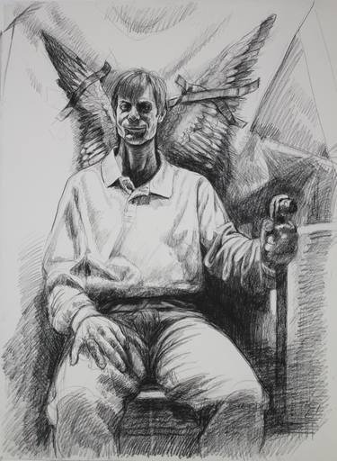 Original Expressionism Men Drawings by Donalee Peden Wesley