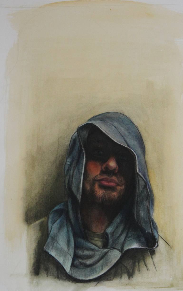Man With Blue Hoodie Drawing By Donalee Peden Wesley Saatchi Art