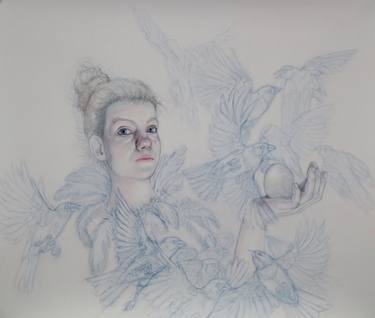 Original Figurative Portrait Drawings by Donalee Peden Wesley