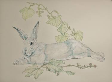 Reclining Rabbit with Vines thumb