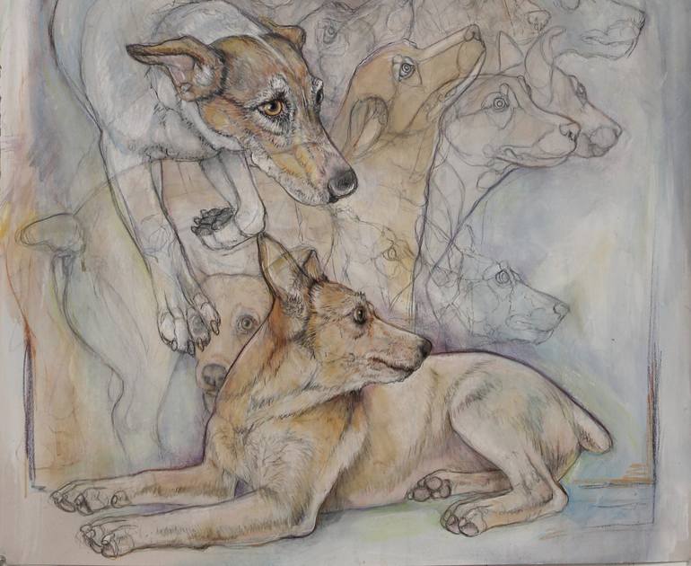 Original Expressionism Animal Drawing by Donalee Peden Wesley