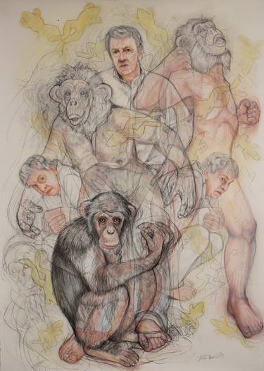 Original Expressionism Men Drawings by Donalee Peden Wesley