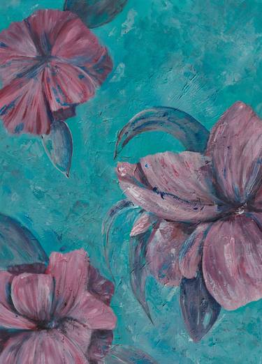 Original Abstract Floral Paintings by Geanina Cernica