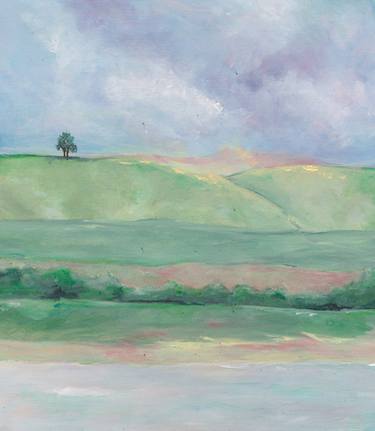 Original Abstract Landscape Painting by Geanina Cernica