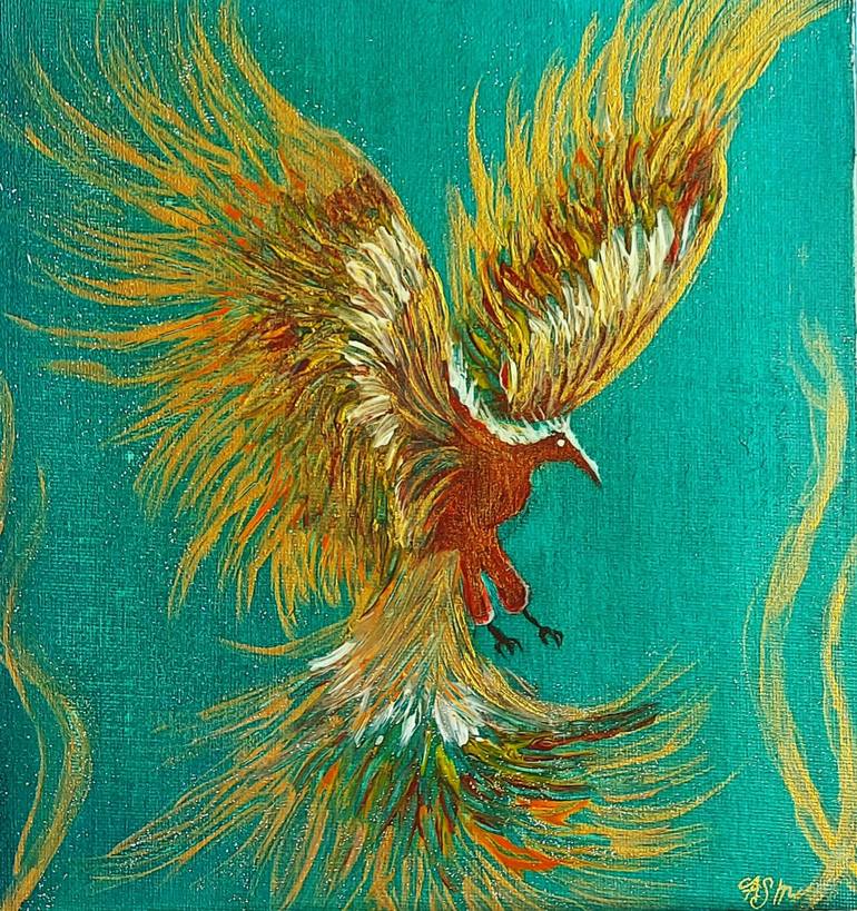 The Phoenix Painting by Aslin Art | Saatchi Art