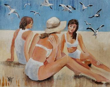 Original Impressionism Beach Paintings by Yary Dluhos