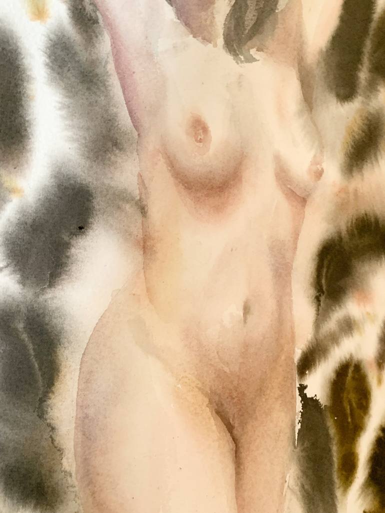 Original Figurative Nude Painting by Daria Kamishanova
