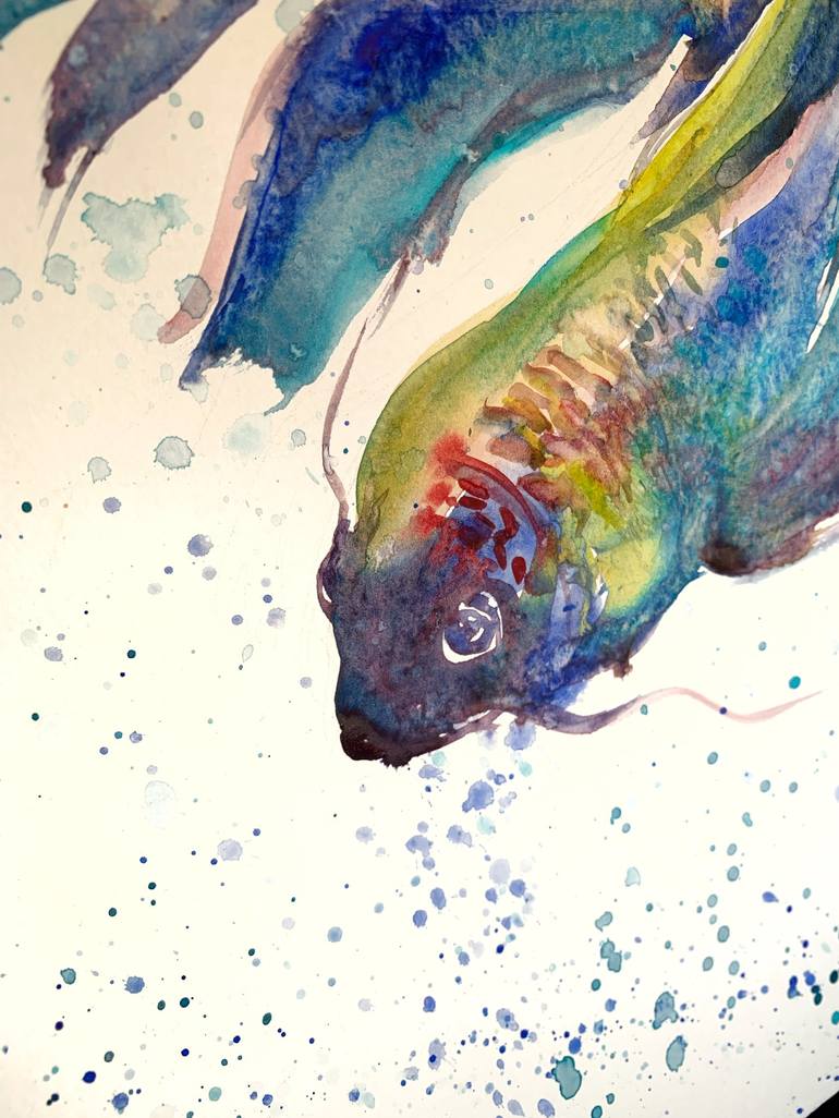 Original Fish Painting by Daria Kamishanova