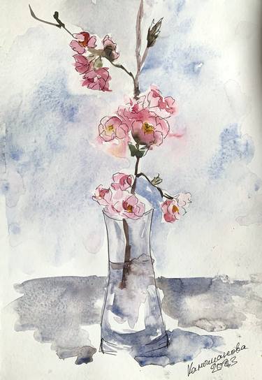 Print of Expressionism Floral Paintings by Daria Kamishanova