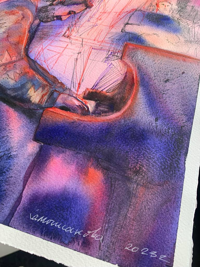 Original Impressionism Music Painting by Daria Kamishanova