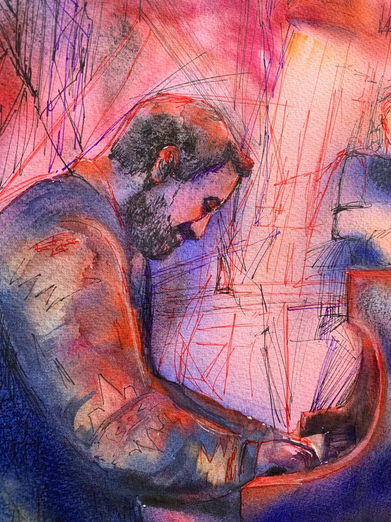 Original Impressionism Music Painting by Daria Kamishanova