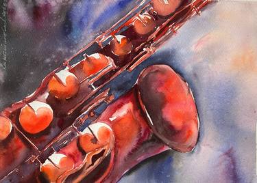 Saxophone in red light thumb