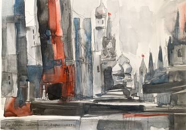 Original Expressionism Architecture Paintings by Daria Kamishanova