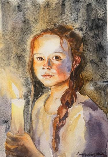 Girl with a candle thumb