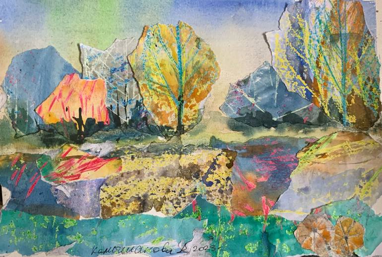 Print of Impressionism Landscape Paintings by Daria Kamishanova