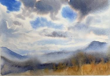 Clouds over the mountains. Autumn thumb