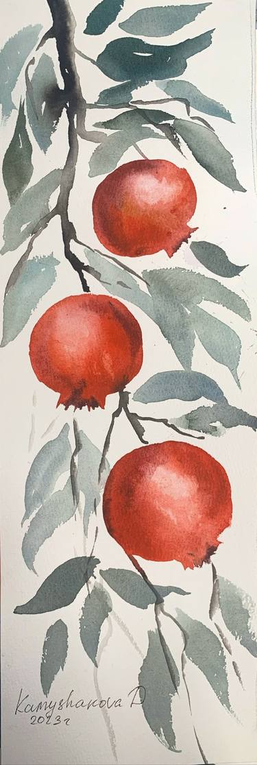 A branch with pomegranates 1 thumb