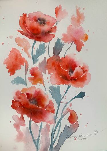 Original Impressionism Floral Paintings by Daria Kamishanova