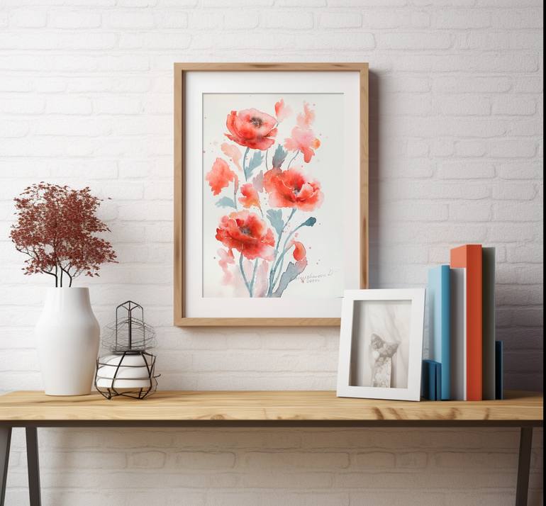 Original Impressionism Floral Painting by Daria Kamishanova