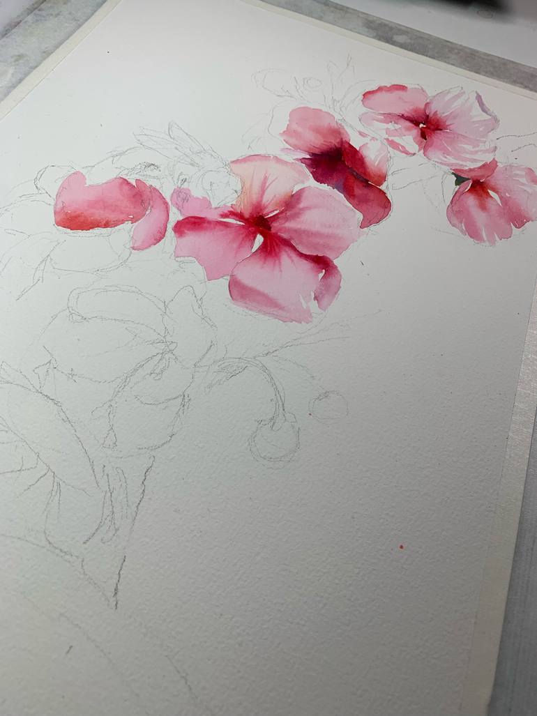 Original Impressionism Floral Painting by Daria Kamishanova