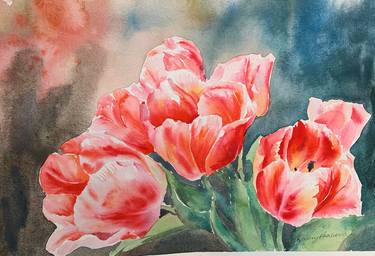 Print of Impressionism Floral Paintings by Daria Kamishanova