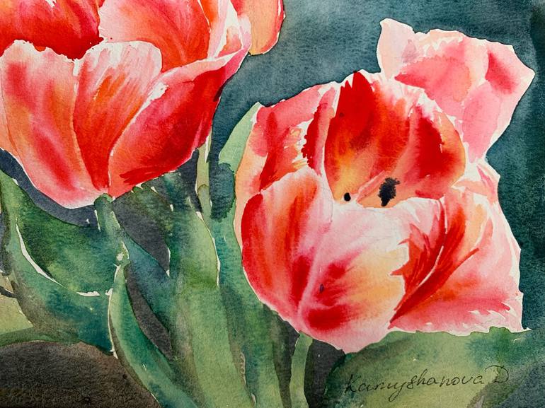 Original Impressionism Floral Painting by Daria Kamishanova