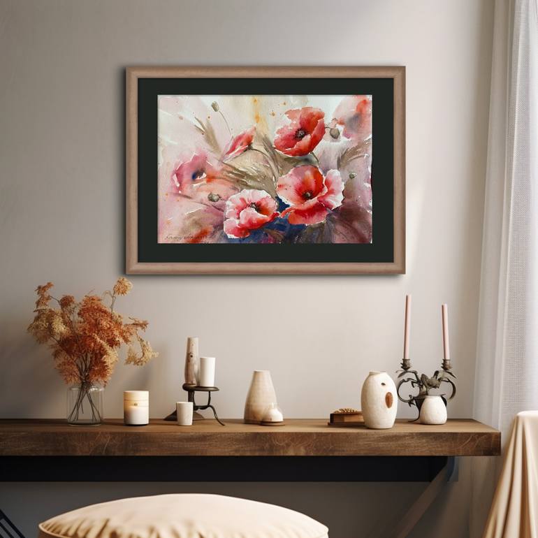 Original Impressionism Floral Painting by Daria Kamishanova