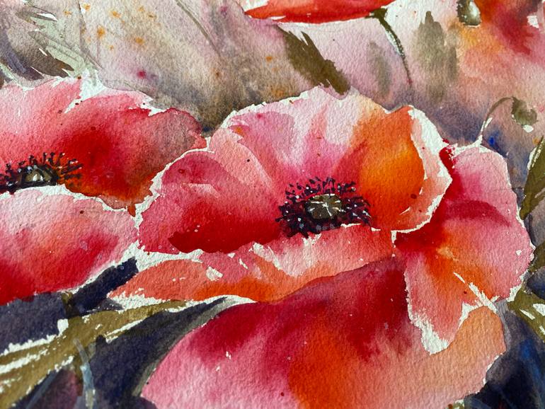 Original Impressionism Floral Painting by Daria Kamishanova