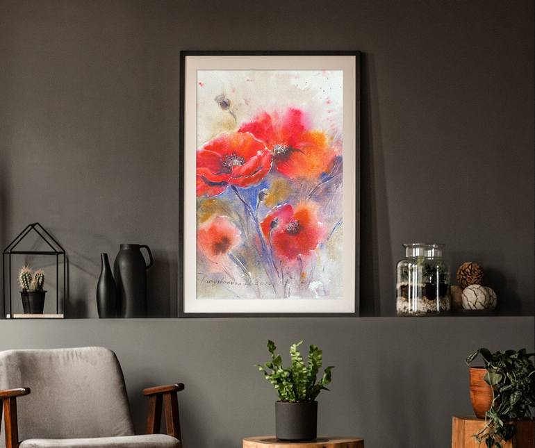 Original Impressionism Floral Painting by Daria Kamishanova