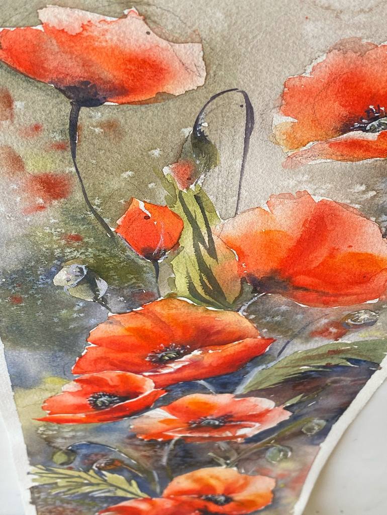 Original Impressionism Floral Painting by Daria Kamishanova