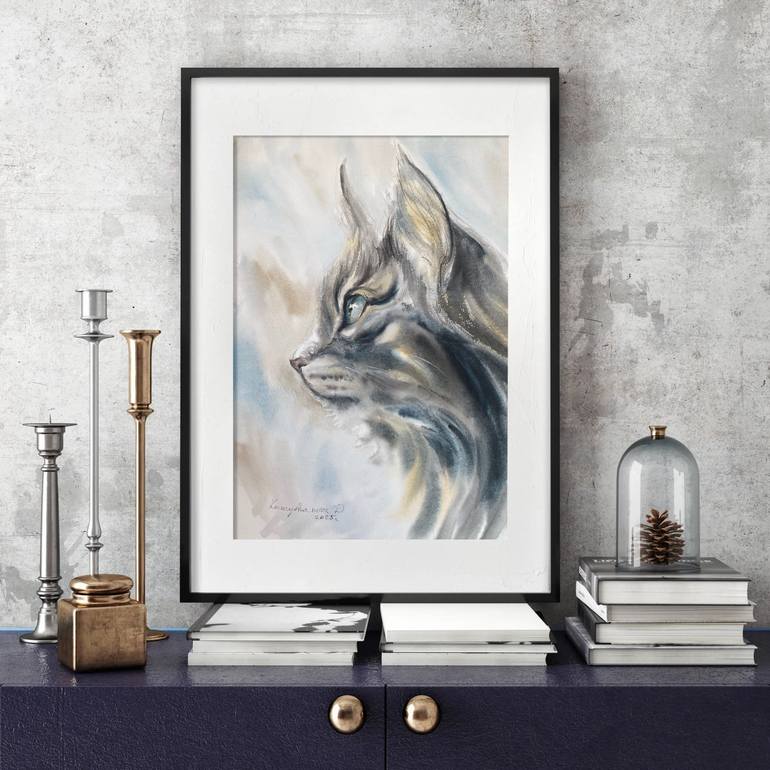 Original Impressionism Animal Painting by Daria Kamishanova