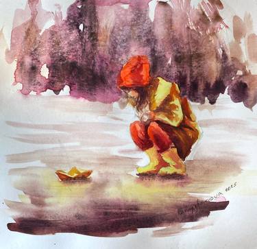 Original Impressionism People Painting by Daria Kamishanova
