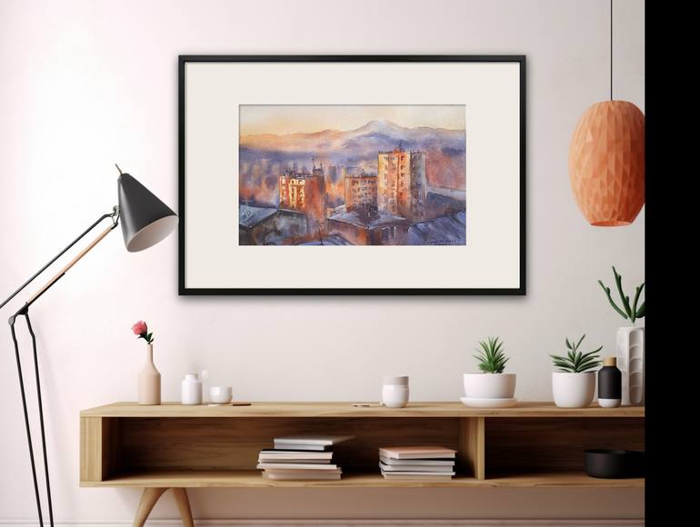 Original Impressionism Cities Painting by Daria Kamishanova