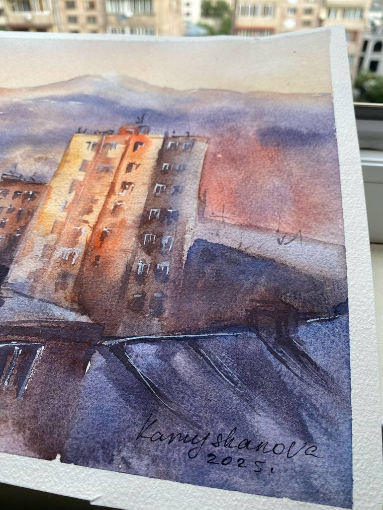 Original Impressionism Cities Painting by Daria Kamishanova