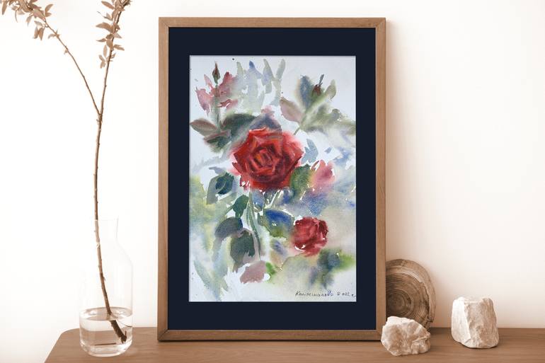Original Expressionism Floral Painting by Daria Kamishanova