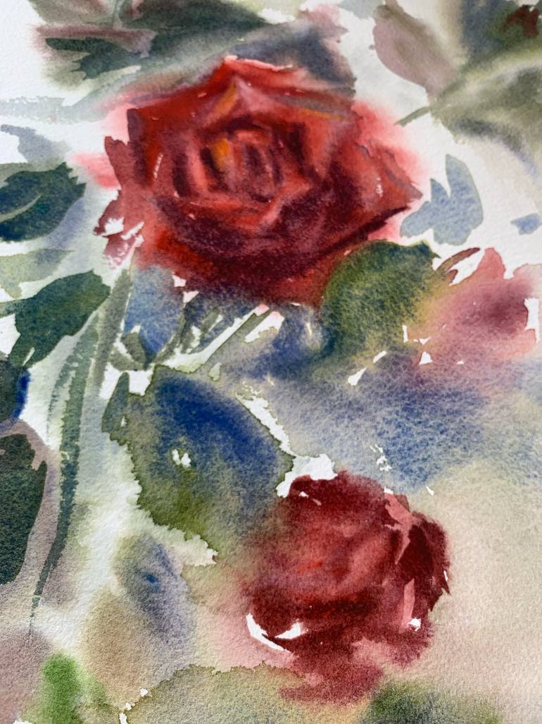 Original Expressionism Floral Painting by Daria Kamishanova