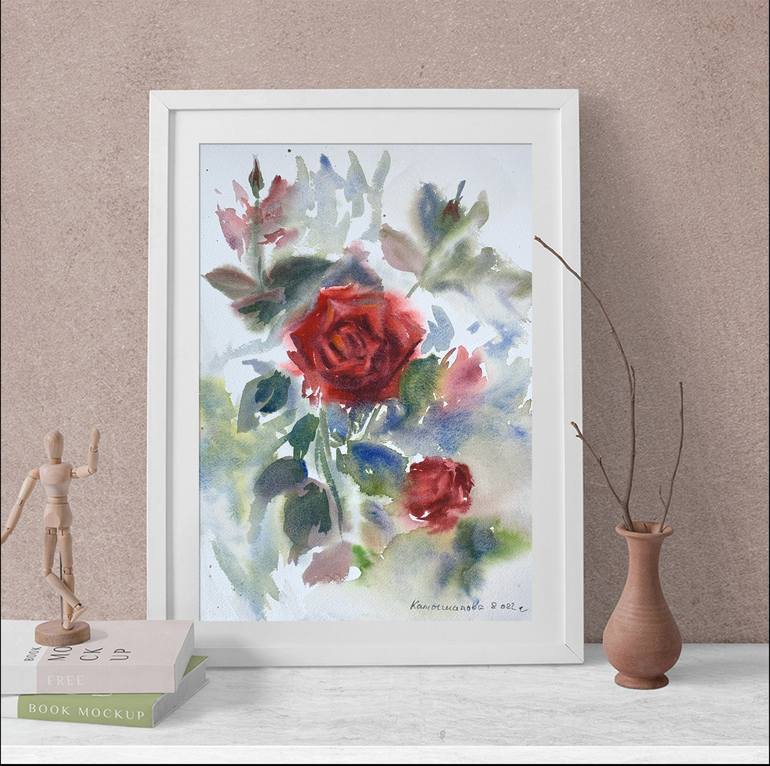 Original Expressionism Floral Painting by Daria Kamishanova