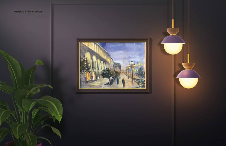 Original Impressionism Cities Painting by Daria Kamishanova