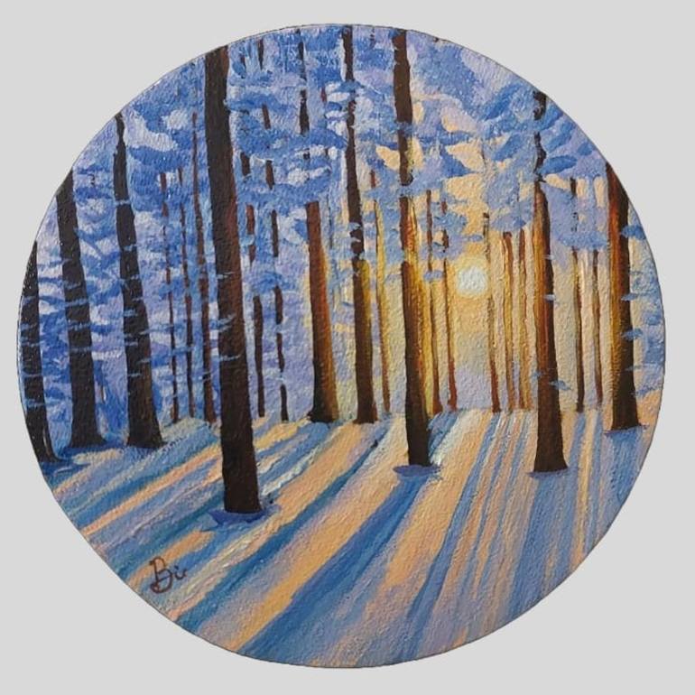 Original Art Deco Landscape Paintings by Rabia Adnan