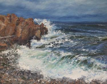 Print of Impressionism Seascape Paintings by Jane Moules Jones
